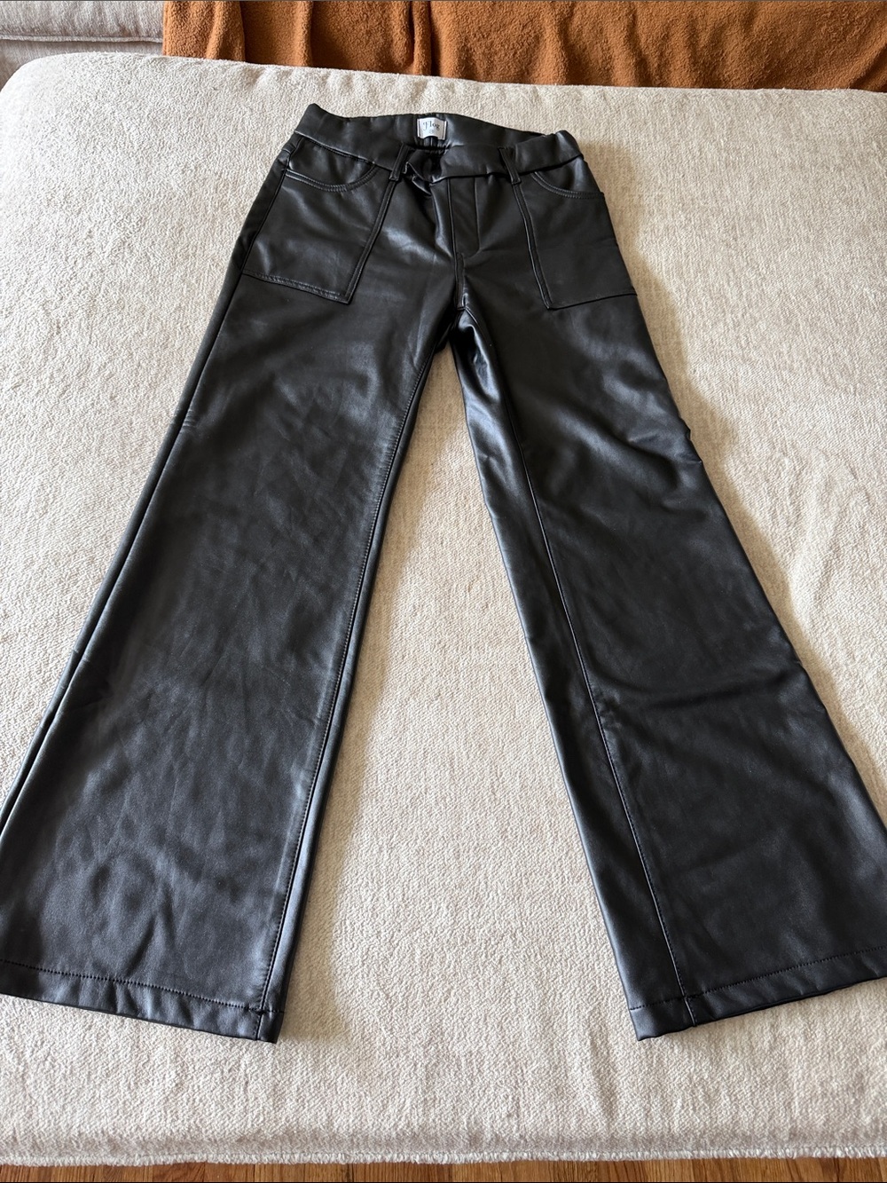 BEVY FLOG Black Faux Leather Boot Cut Pants